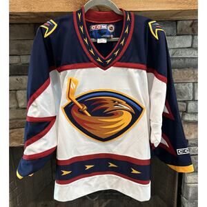 Vintage CCM Atlanta Thrashers NHL Hockey Home Jersey White/Blue Adult Small *B9